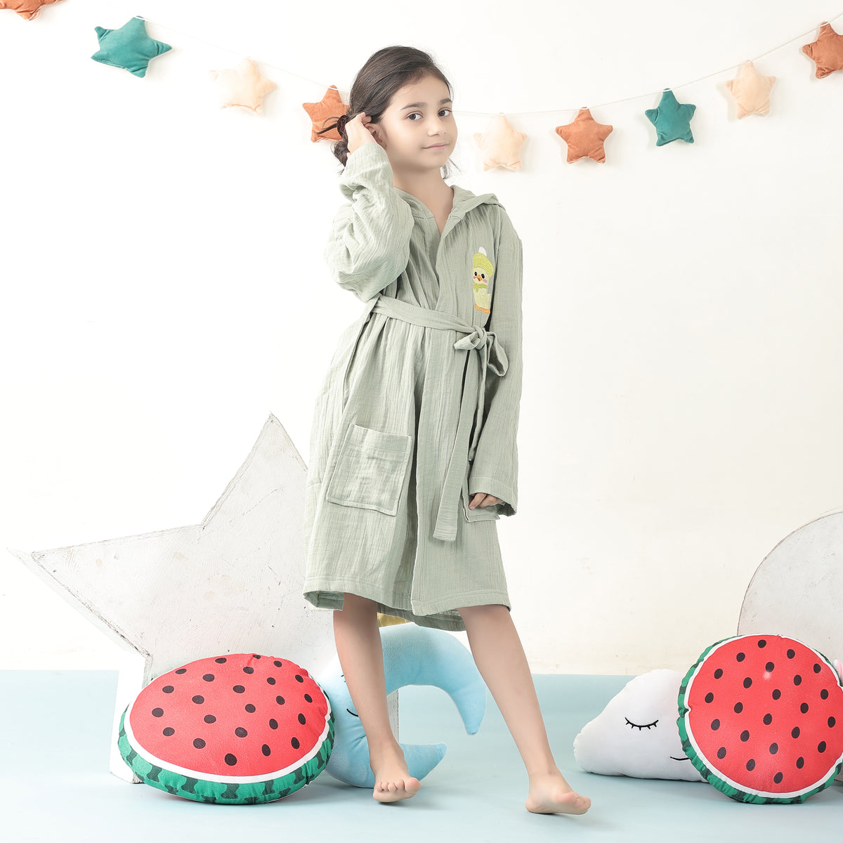 Green Muslin bathrobe