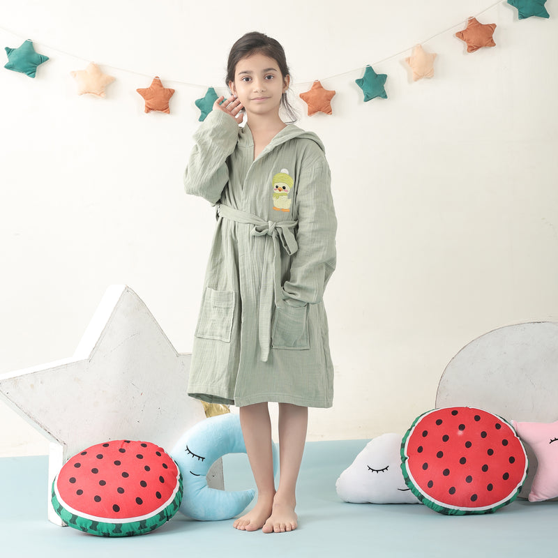 Green Muslin bathrobe