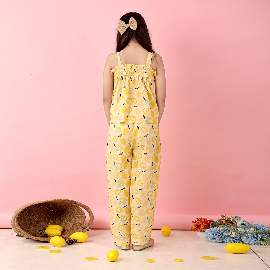 Citrus ruffle co-ord dress