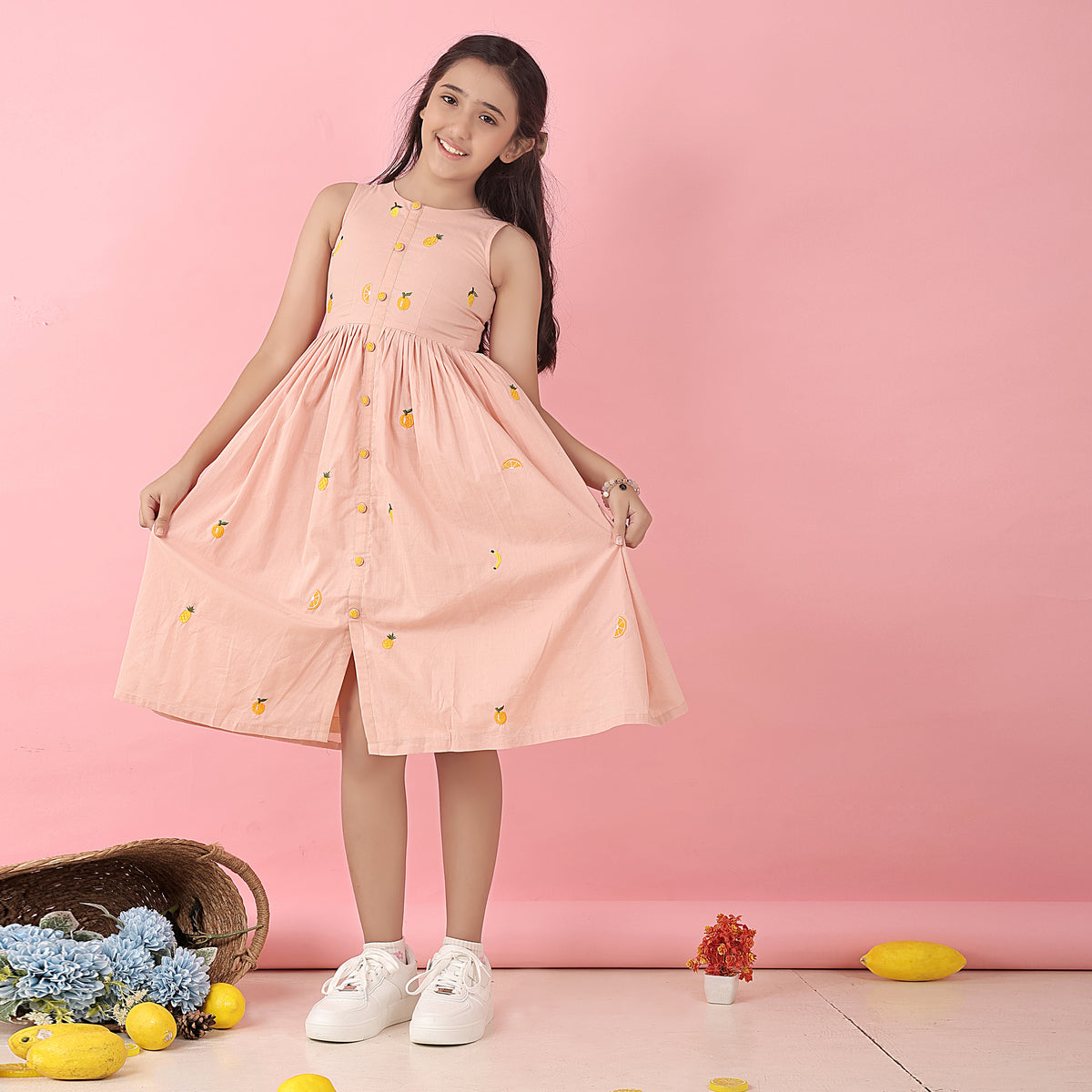 Fruity peach sundress