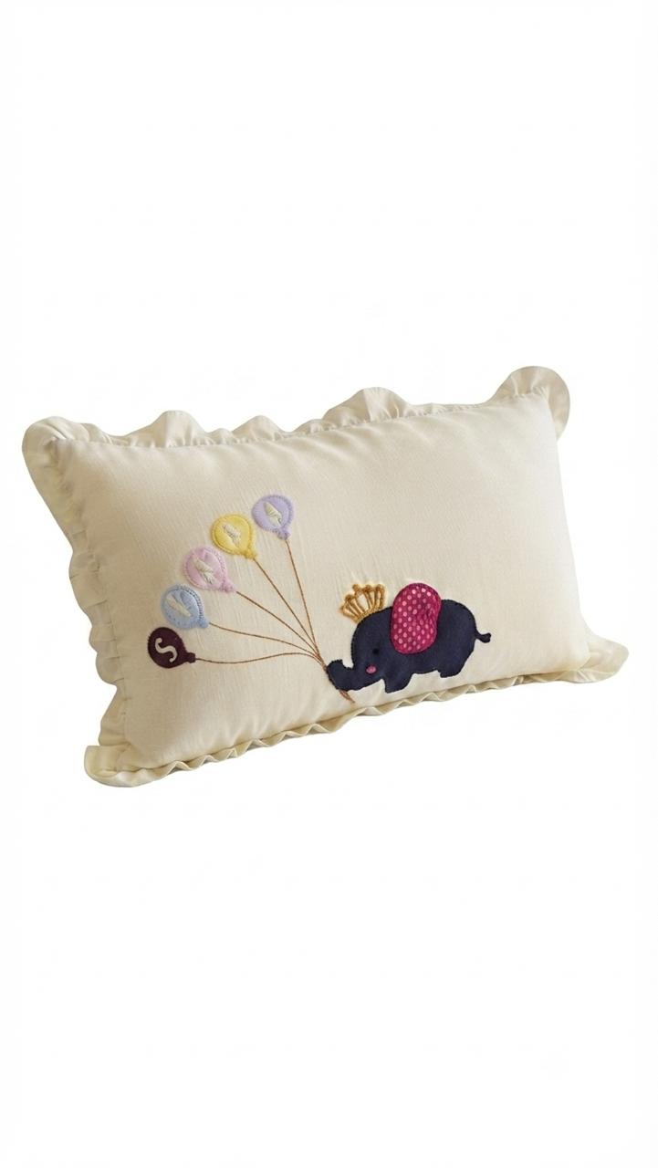 Elephant Ruffle Accent Pillow