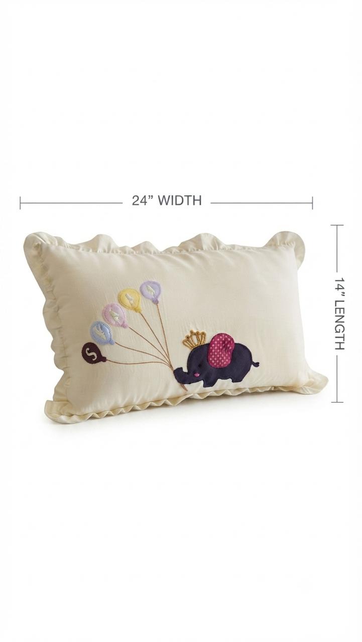 Elephant Ruffle Accent Pillow