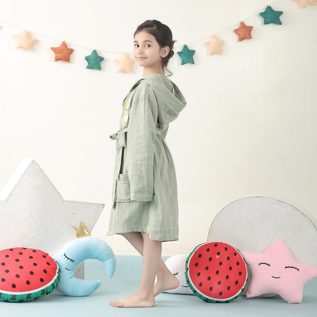 Green Muslin bathrobe