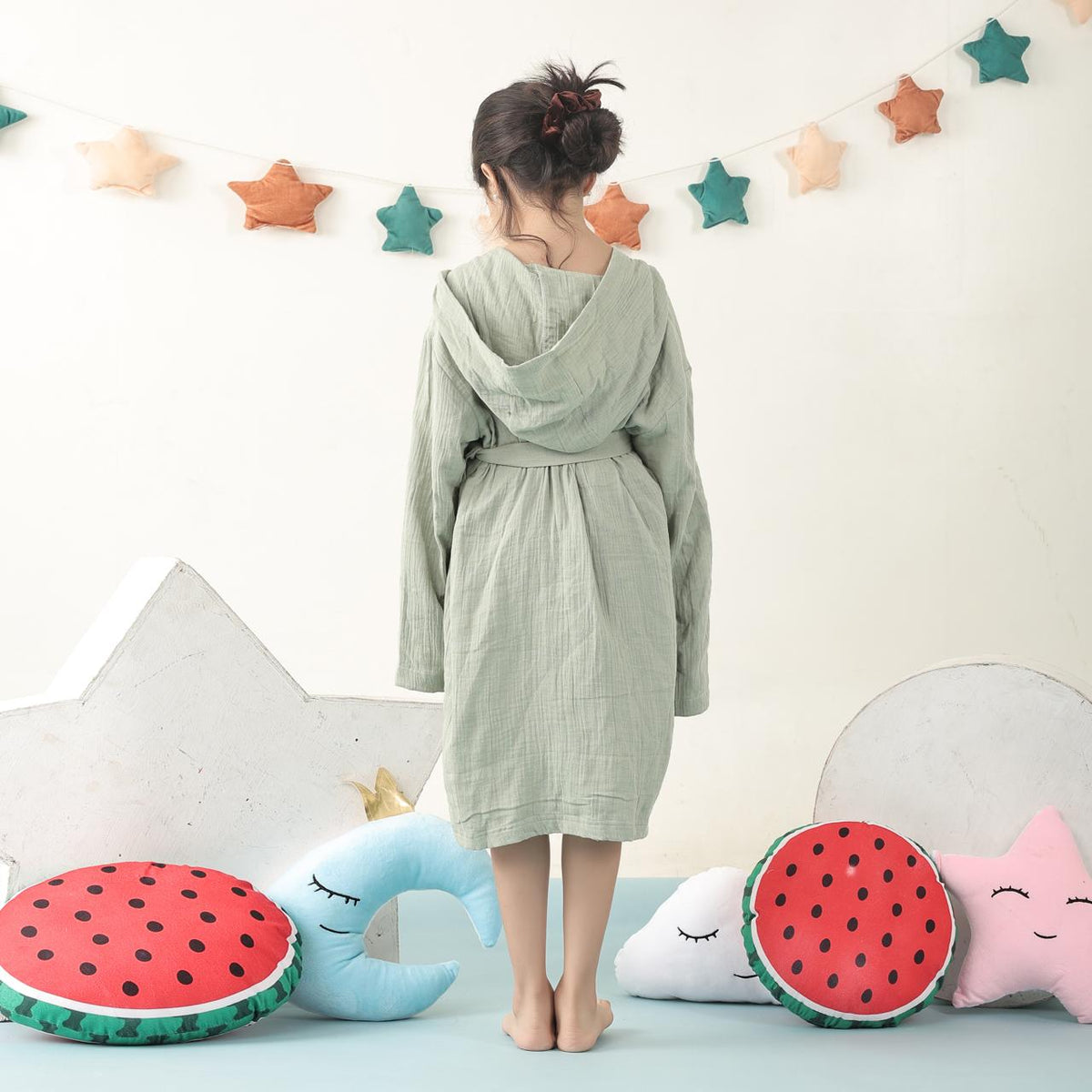 Green Muslin bathrobe